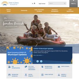 Screenshot of website homepage
